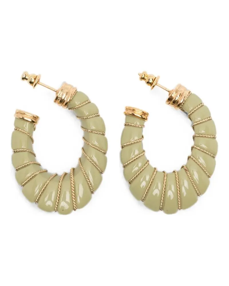 Gas Bijoux Earrings Green Cyclade Pm Metallic