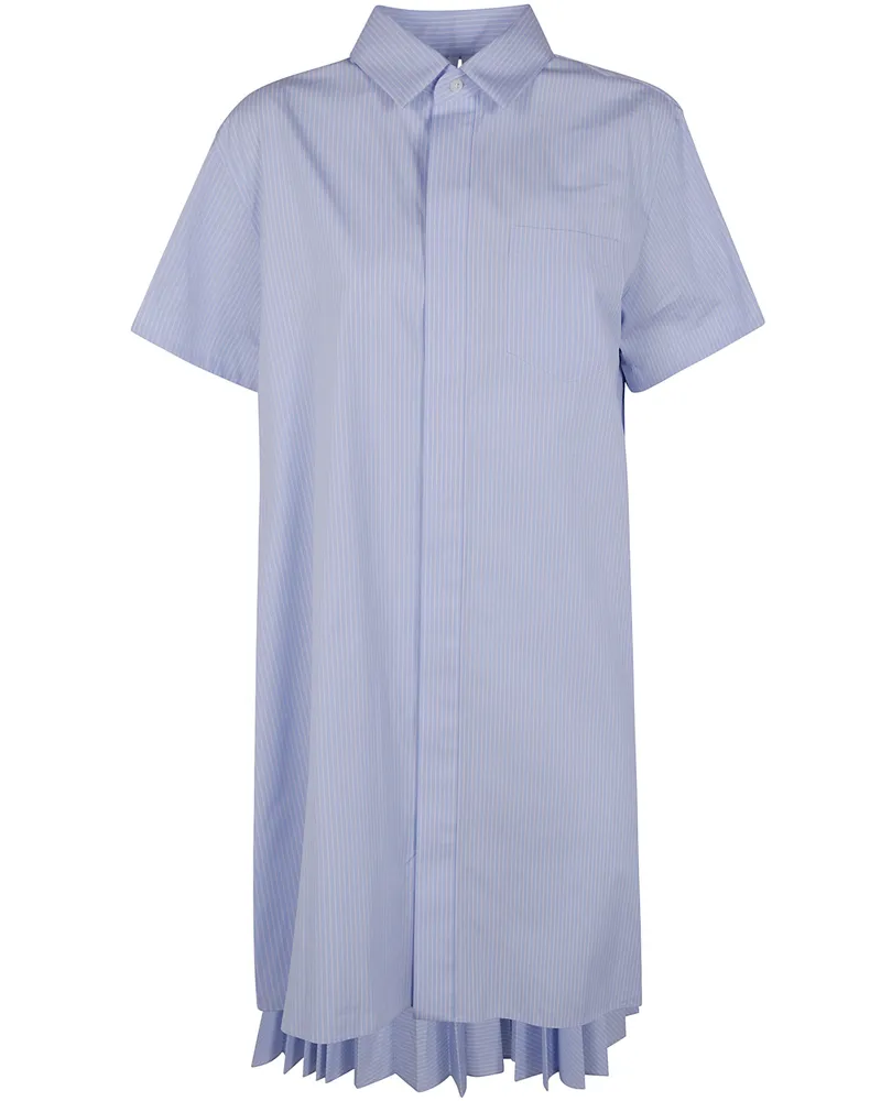 Sacai Cotton Popeline Midi Dress Blue