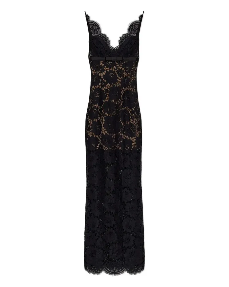 Self-Portrait Floral Lace Maxi Dress Black
