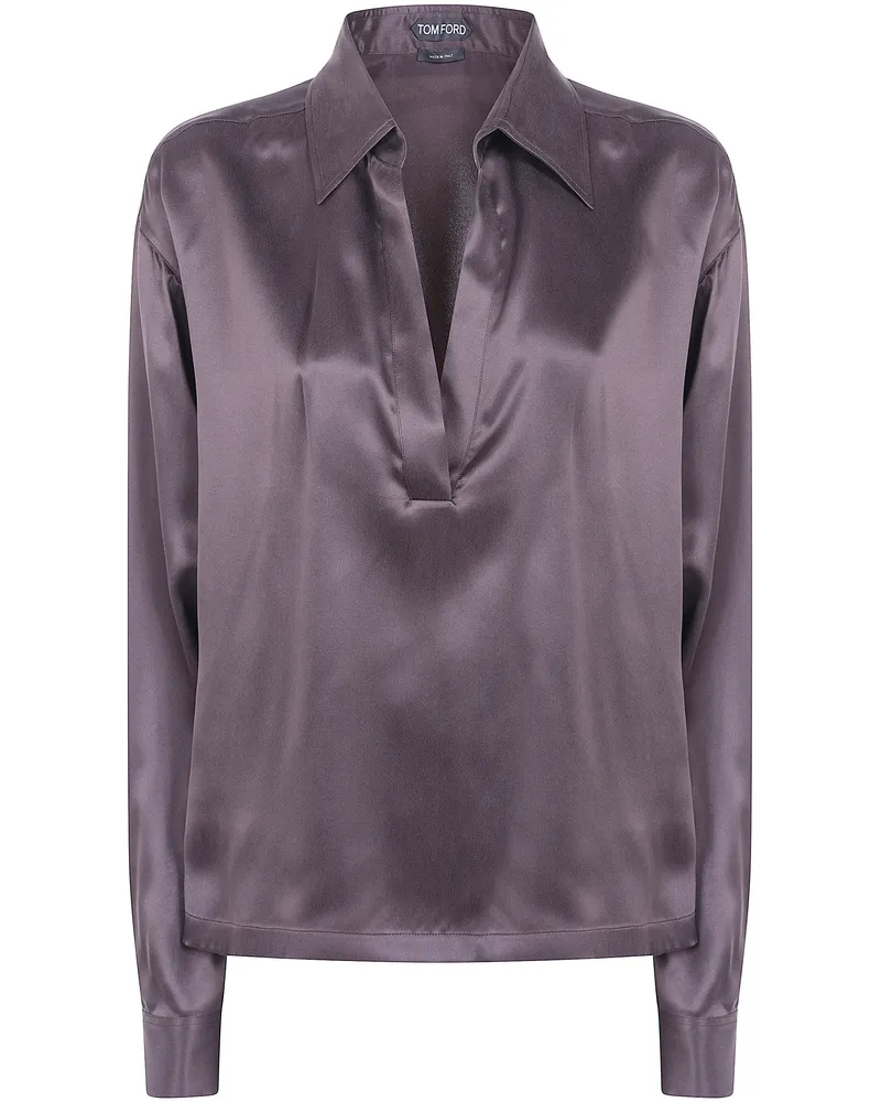 Tom Ford Polo Shirt Silk 100% "Peach Feel Silk Satine Brown