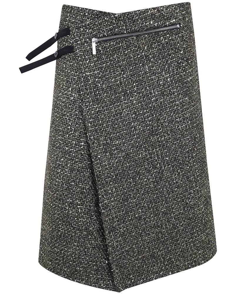 Sapio Skirt Lame Panel Braids Lame Panel Metallic
