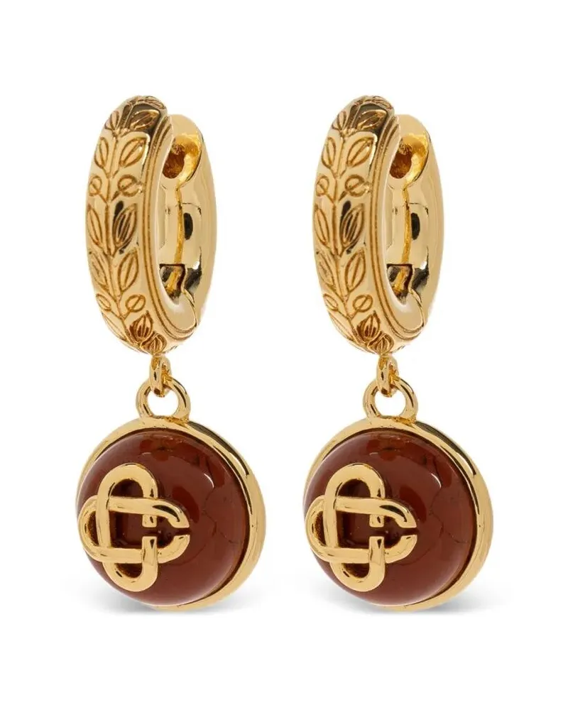 Casablanca Paris Earrings Gold 'Sphere' Ear Hoops Metallic