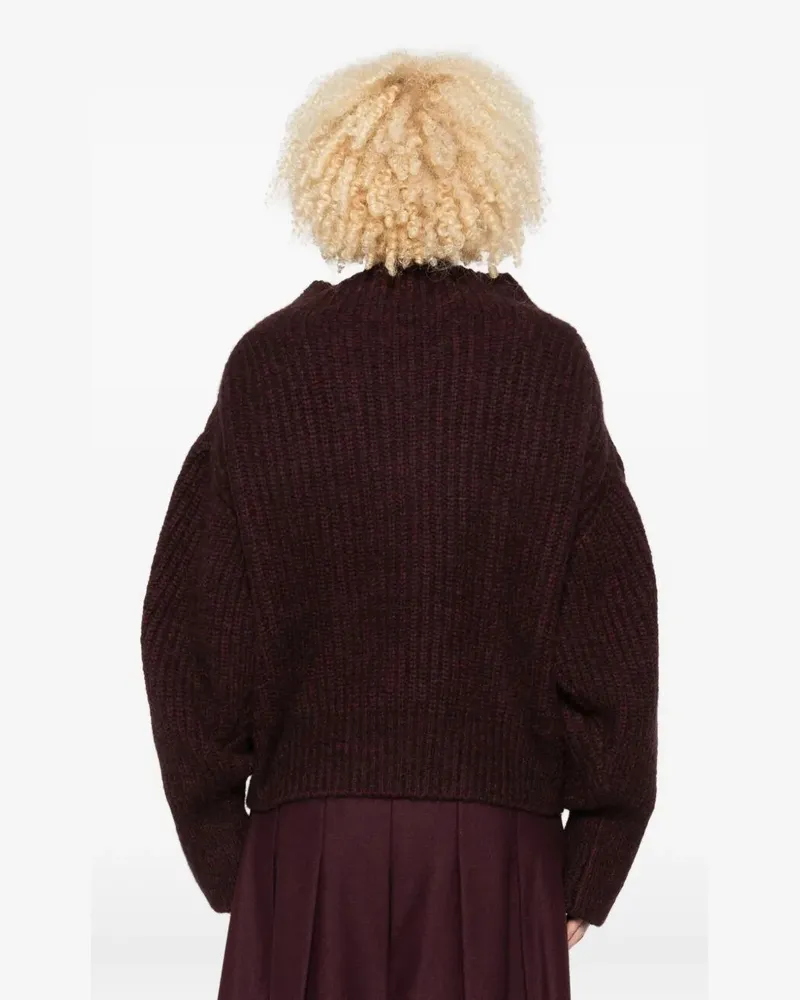 Dries van Noten Teubina Emb 2725" Ribbed Sweater Pink