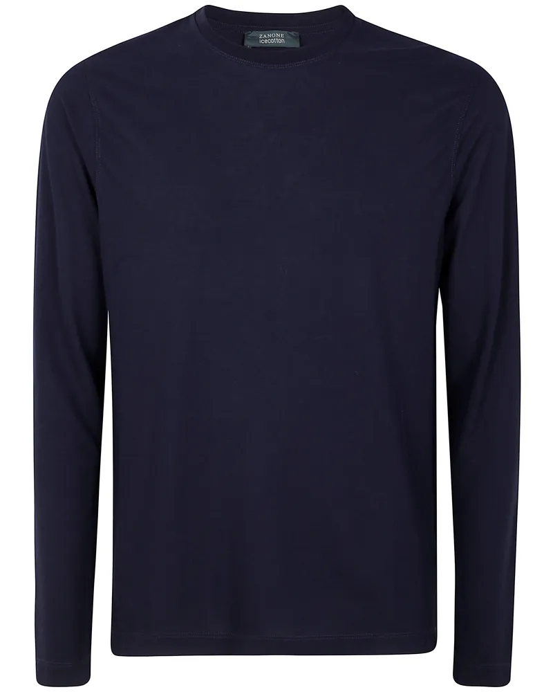 Zanone Long Sleeves Classic T-Shirt Blue