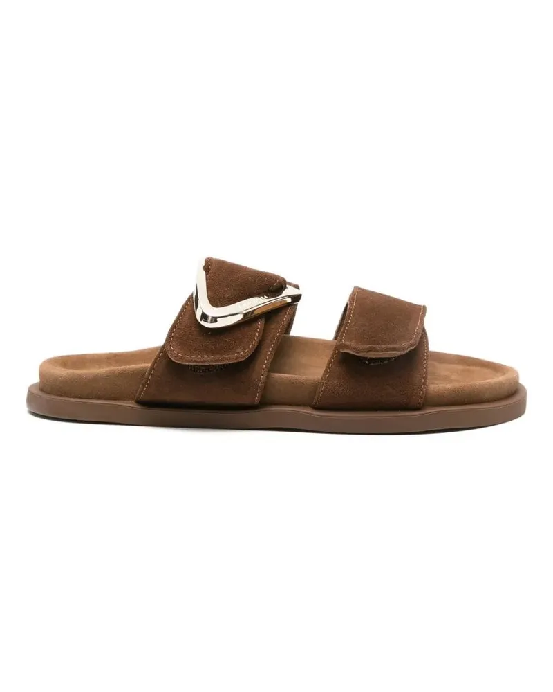 INUIKII Dreamer Buckle Slippers Brown