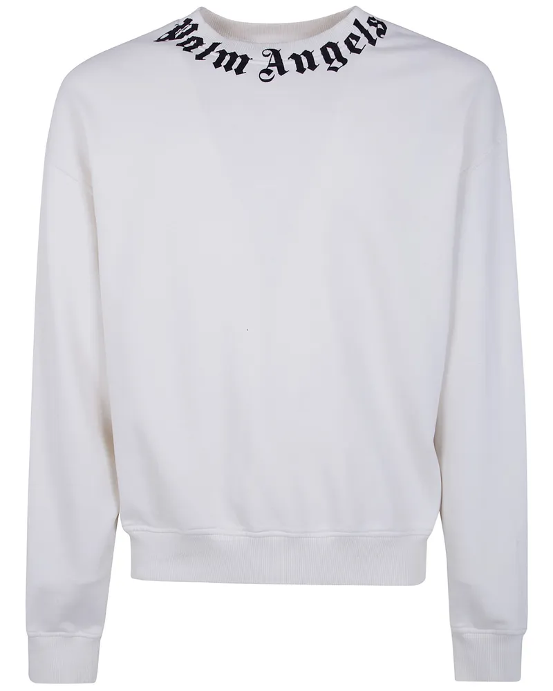 Palm Angels Neck Logo Regular Crew White