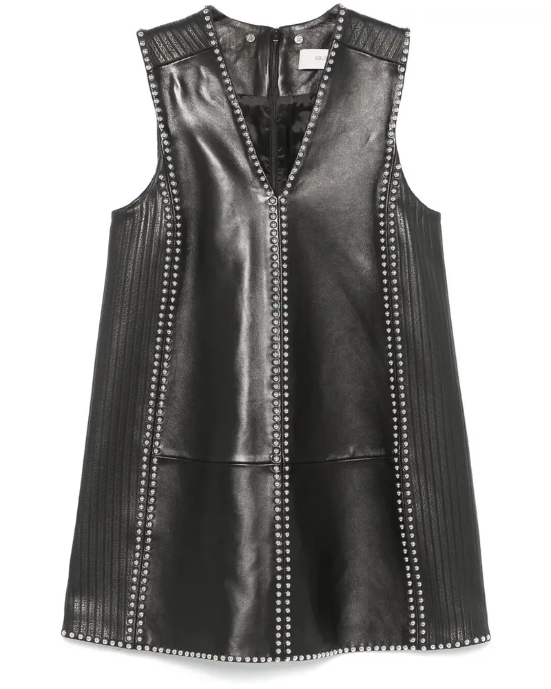 Golden Goose Journey V Neck Leather Dress Black