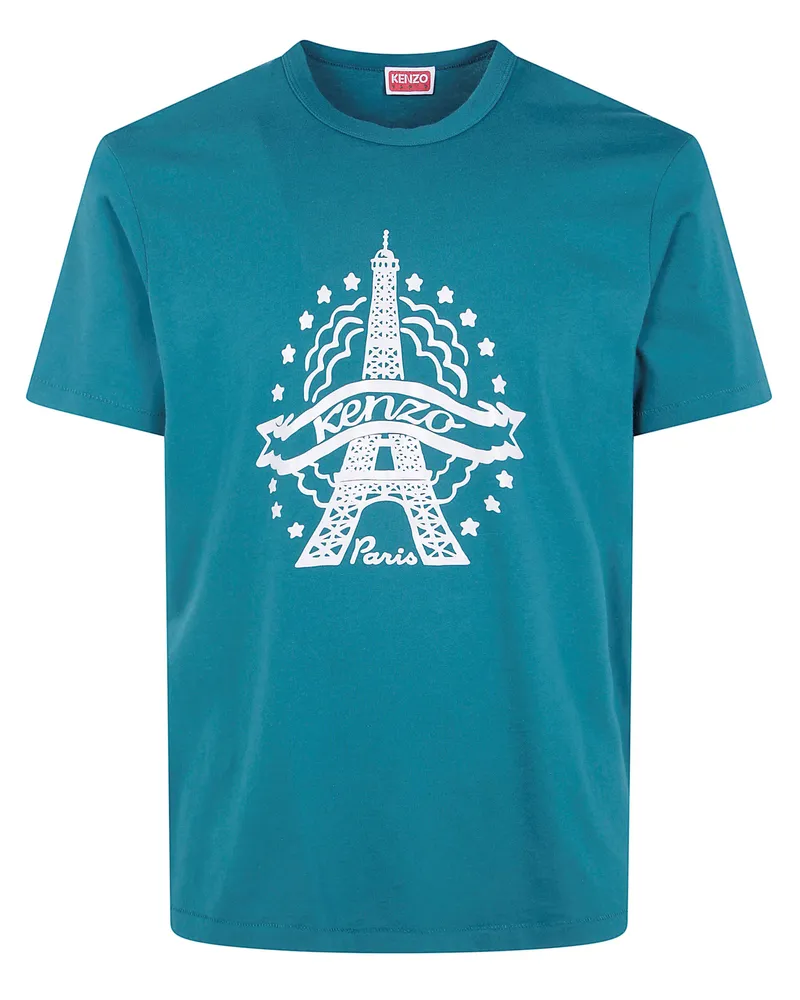 Kenzo T-Shirt Slim "Eiffel Tower Design Green