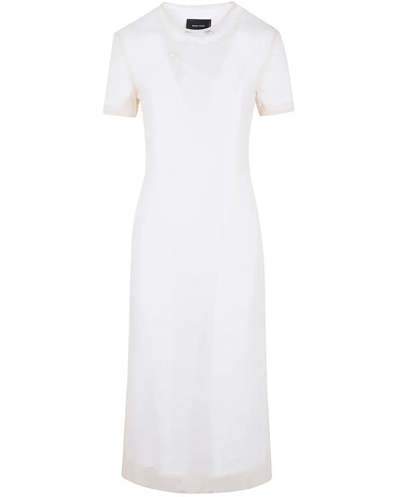 Simone Rocha Layered Liquid" Dress With Embroidered White