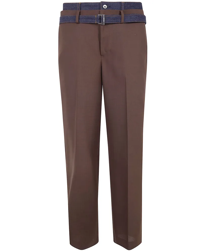 Sacai Suiting X Denim Pants Brown