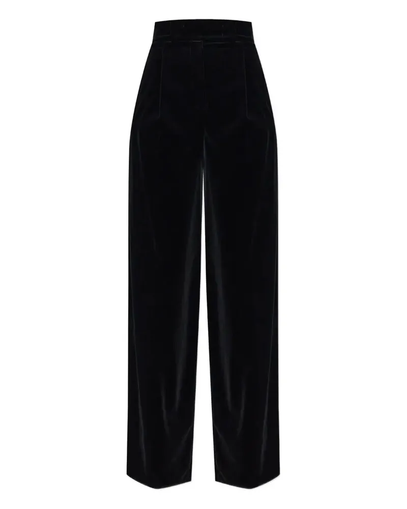 Max Mara Bratto1234' Velvet Trousers Black