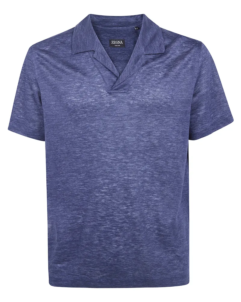 Ermenegildo Zegna Z Lux Leisurewear V Neck T-Shirt Blue