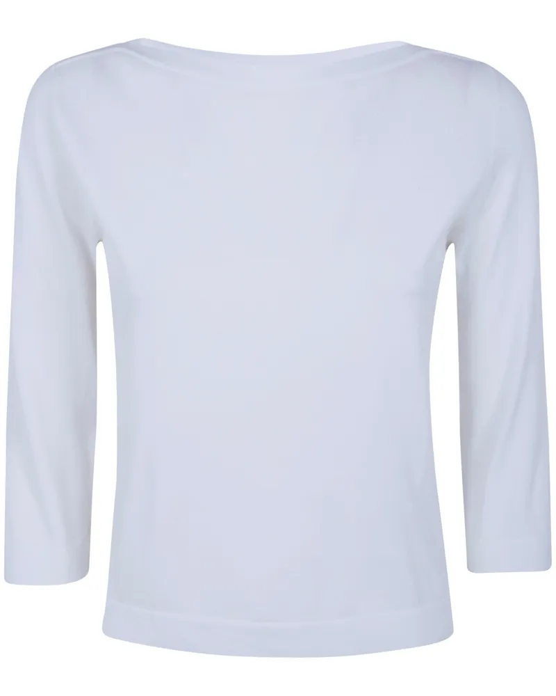 Nuur Boat Neck 3/4 Sleeves Sweater White