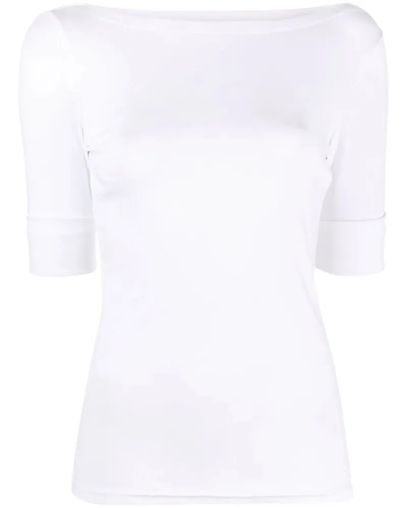 Ralph Lauren Judy" Elbow Sleeve Knit Sweater White