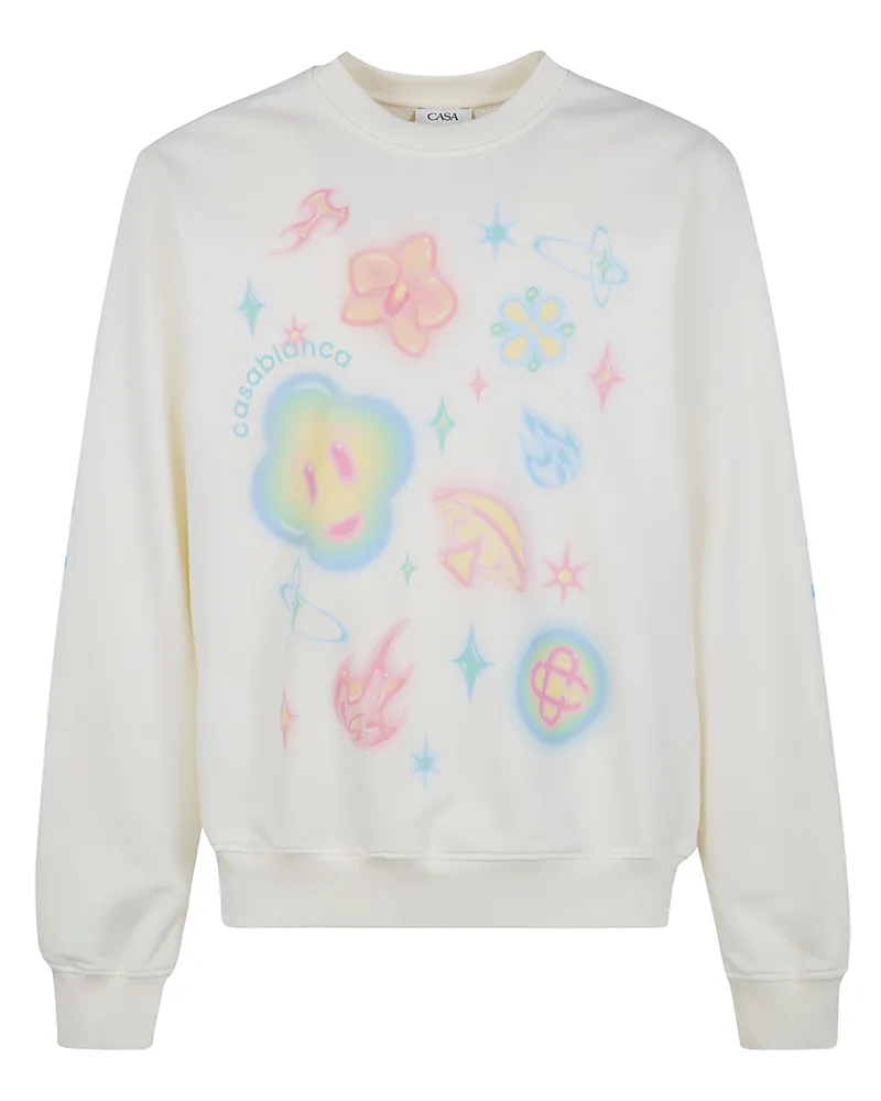 Casablanca Paris Airbrush Icons' Sweatshirt White