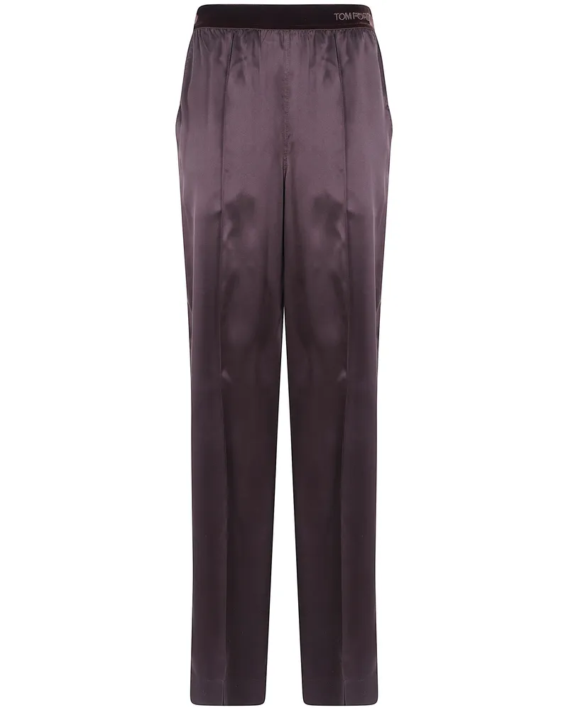 Tom Ford Pants Silk Satin "Peach Feel Brown