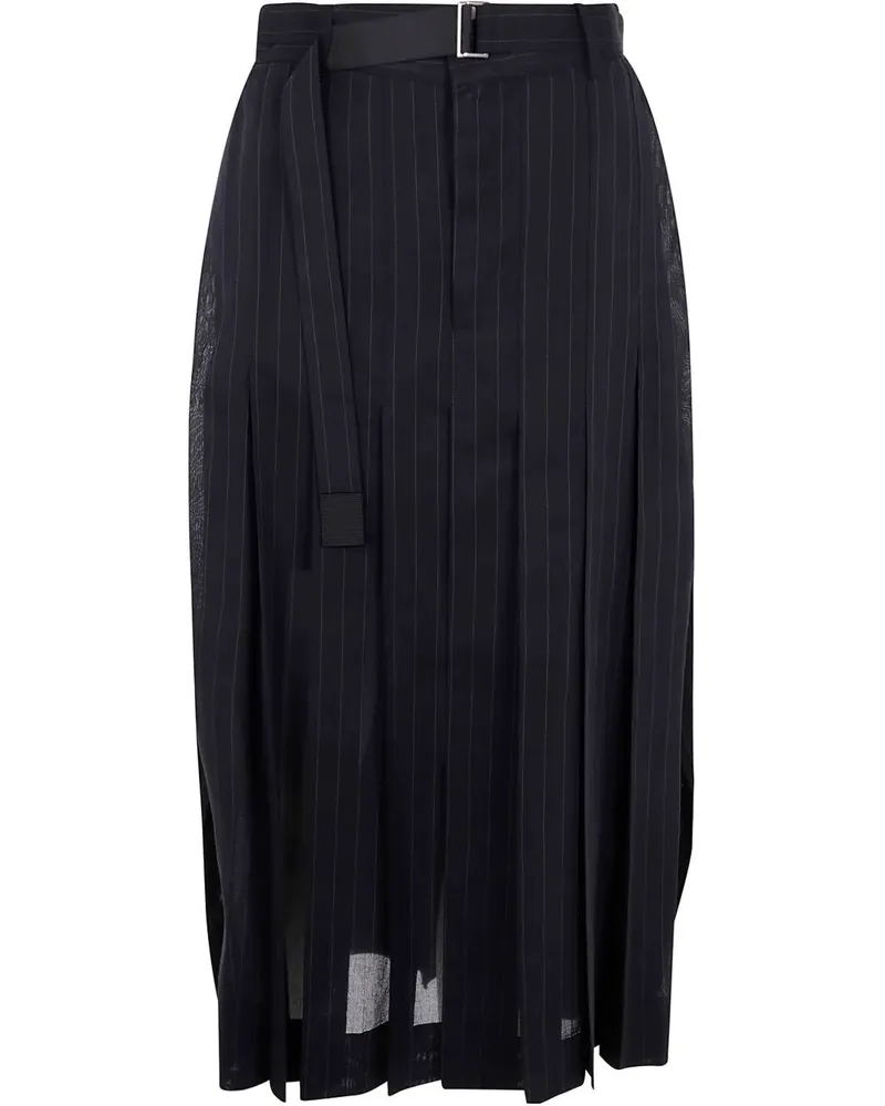 Sacai High Twist Voile Skirt Black