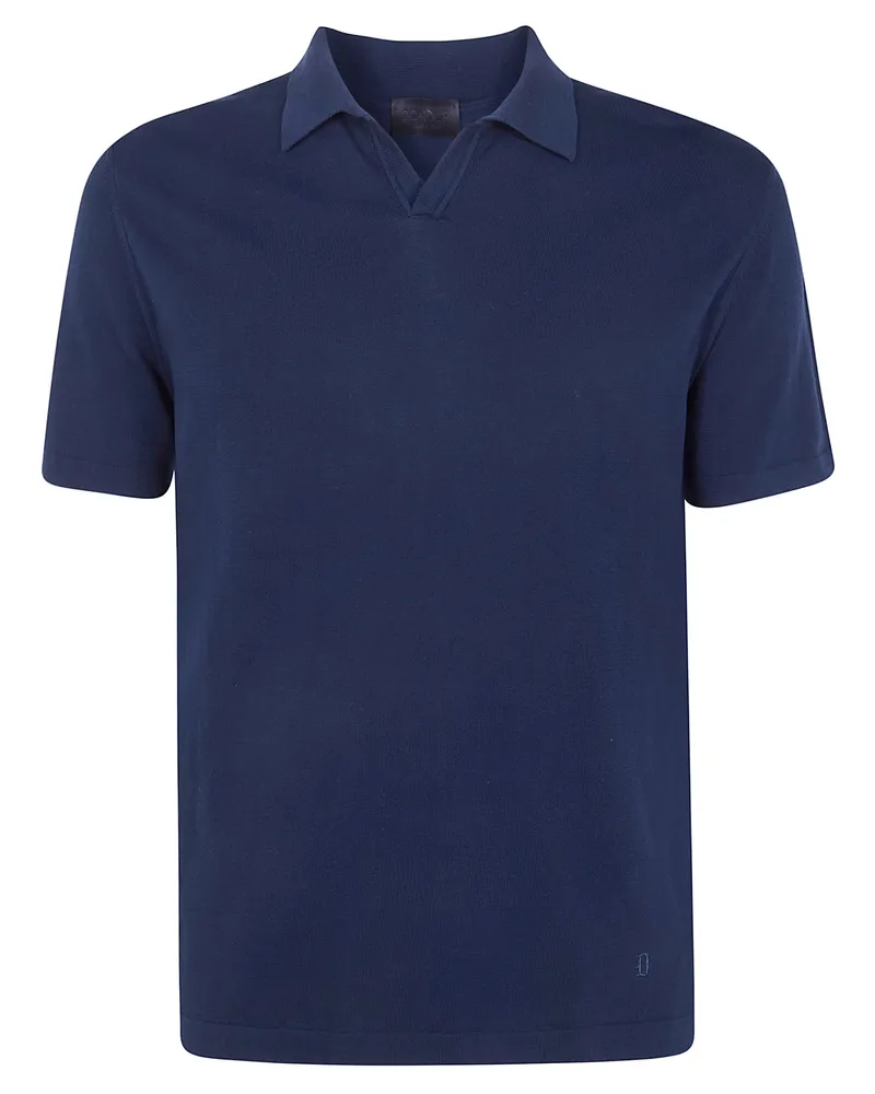 Dondup Crepe Cotton F.14 Regular Fit Polo Shirt Blue