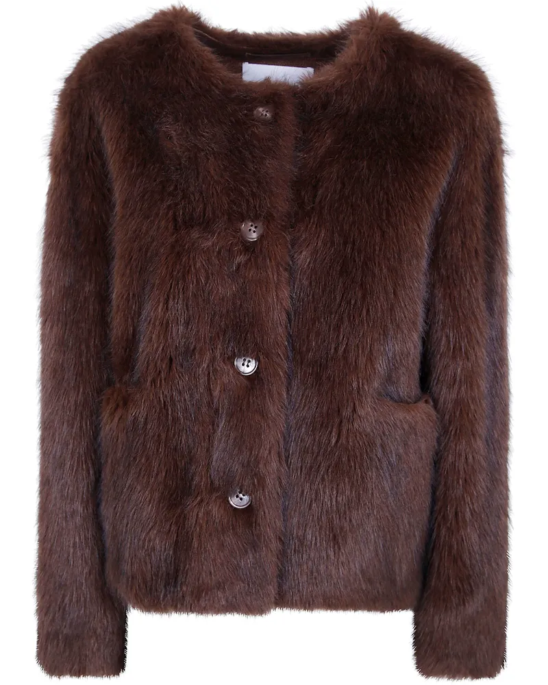 STAND Faux Fur Jacket "Siena Brown