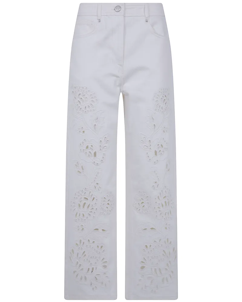 FARM Rio Pants Floral Design "Richelieu White