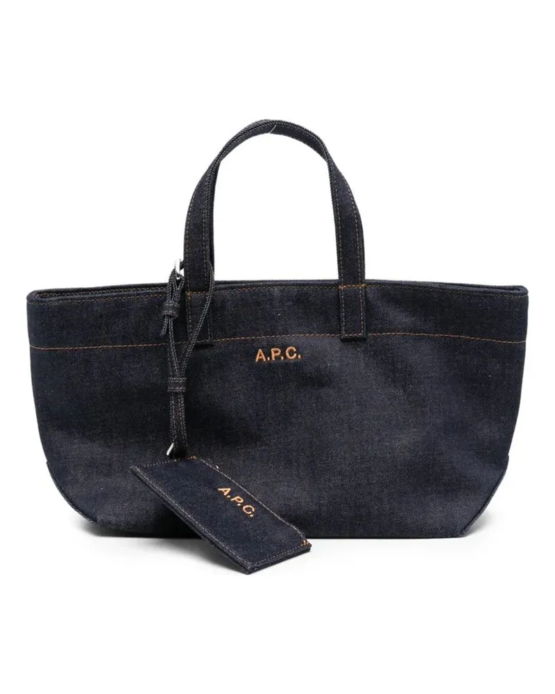 A.P.C. A. P.C. Shoulder Bag Small "Le Drummer Toile Blue