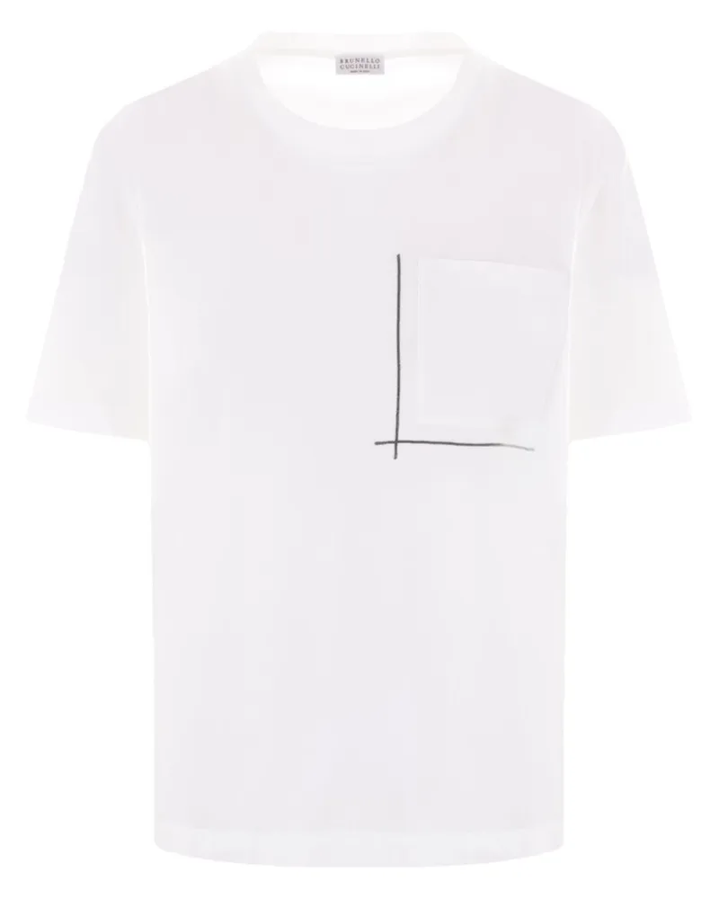 Brunello Cucinelli Classic Pocket Tee Shirt White