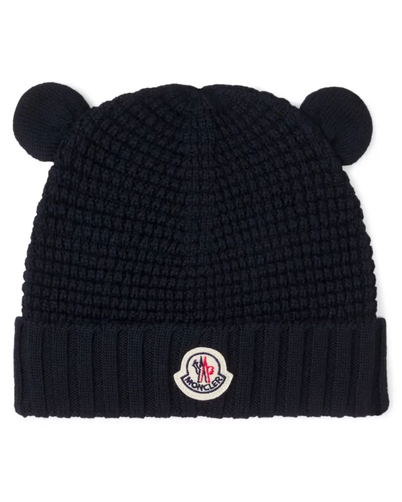 Moncler Hat Wool 100% Extrafine Blue