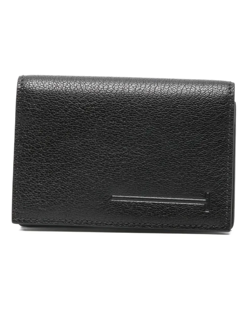 Tom Ford Supple Grain Leather Elongated T Line Business Card Holder Black