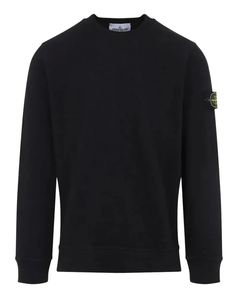 Stone Island Vanisé Brushed Heavy Cotton Jersey Garment Dyed Sweatshir Black
