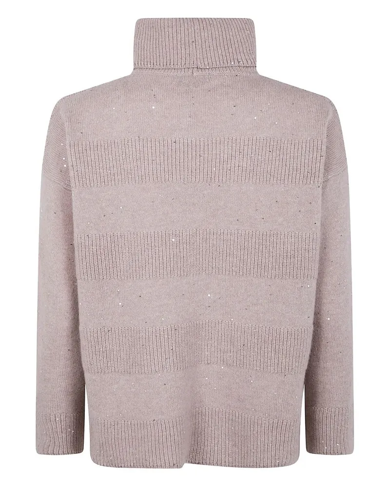 D.EXTERIOR D. EXTERIOR Cashmere Crystals Long High Neck Sweater Brown