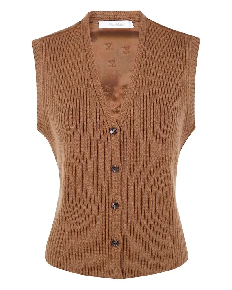 Max Mara Madre" Knit Waistcoat Brown