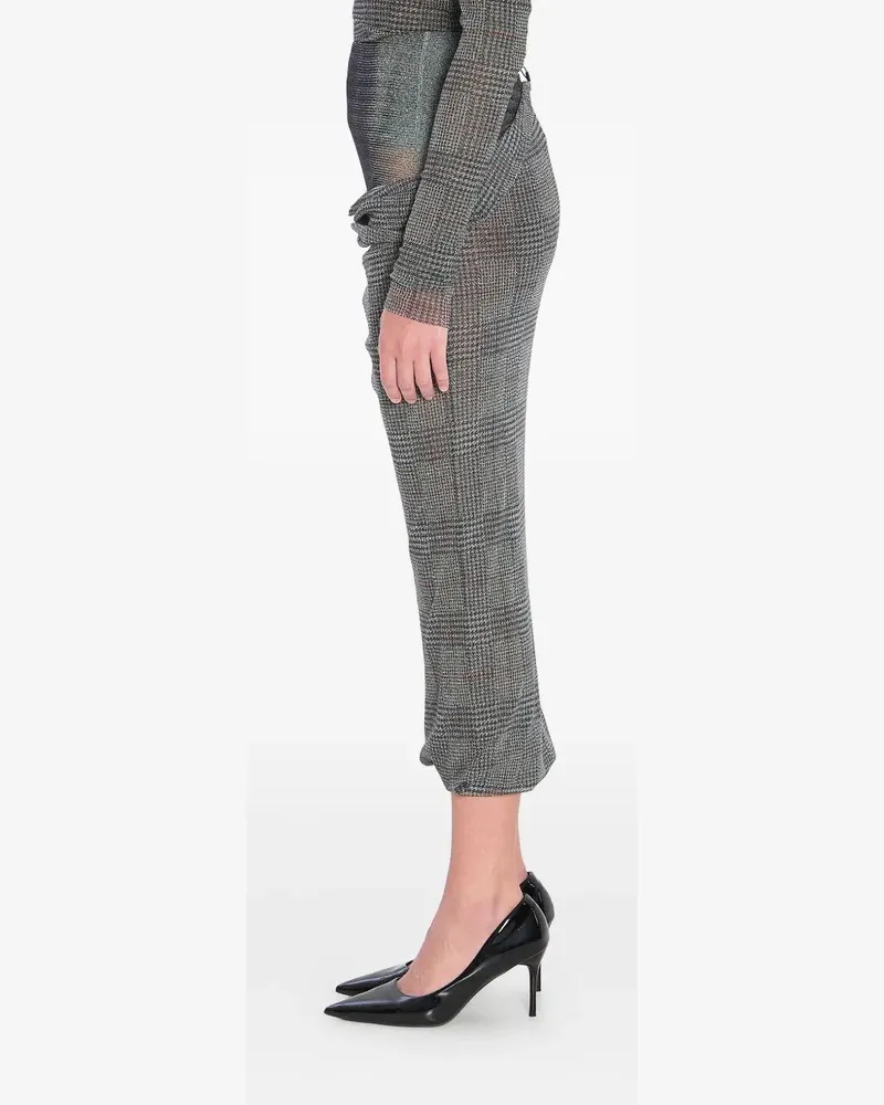 Jean Paul Gaultier Mesh Skirt Double Layer Printed 'Body Shadow' And Gray