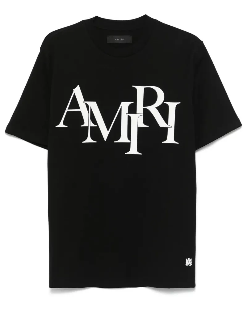 Amiri T-Shirt Stampa Frontale "Staggered Logo Black