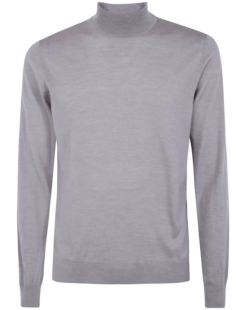 Gran Sasso Turtleneck Sweater Long Sleeves Turtle Neck Gray
