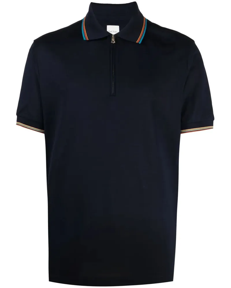 Paul Smith Mens Polo Shirt Str Detail Blue