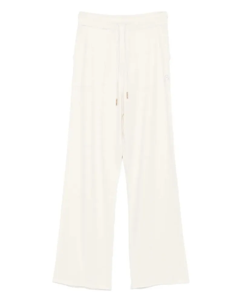 Blumarine Mix Viscose Long Knit Trousers White