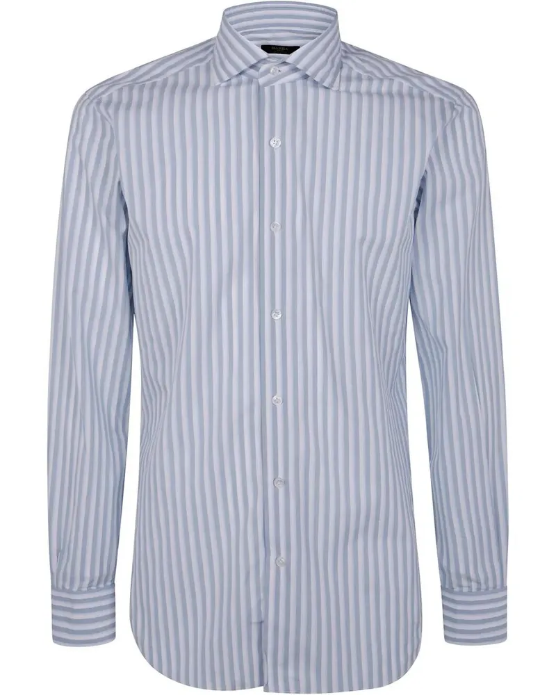 BARBA Classic Double Stripes Shirt Blue