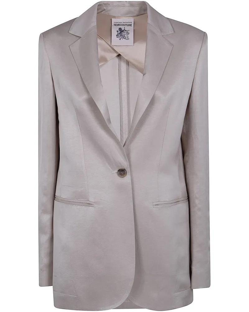 Semicouture Linen Viscose Jacket Beige