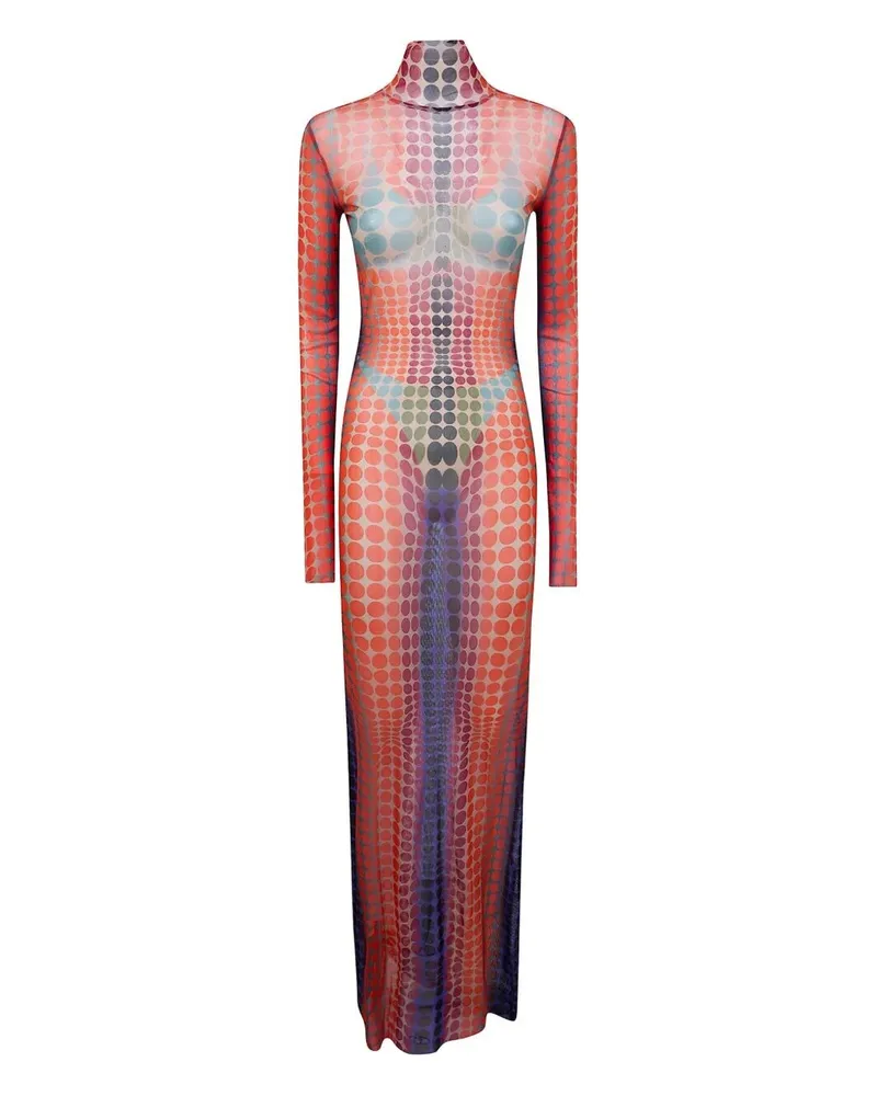 Jean Paul Gaultier Re-Edition: Long Dress" High Neck With Long Sleev Pink