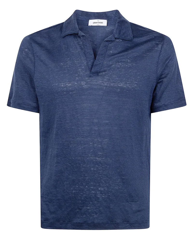Gran Sasso Logo Print Short Sleeves Skipper Polo Shirt Gray