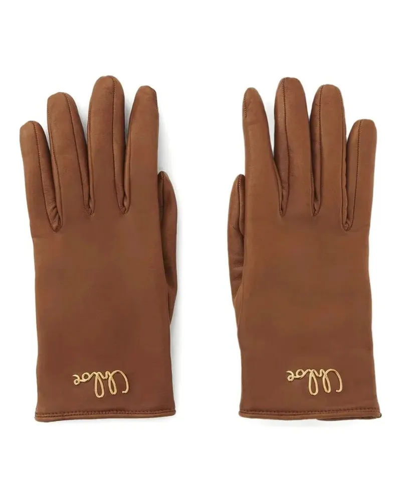 Chloé Chloé" Iconic Gloves Brown