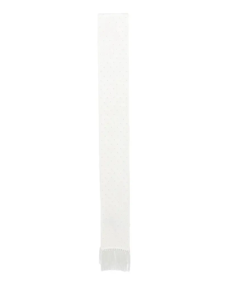 Tom Ford Scarf Tuxedo Silk "Studded White