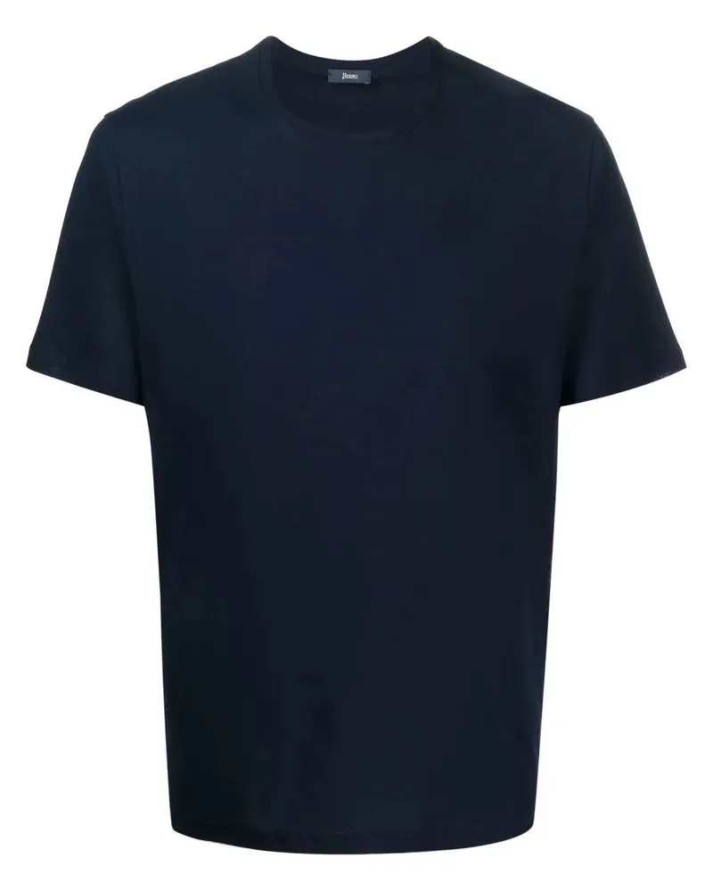 Herno Crepe De Chine T-Shirt Blue