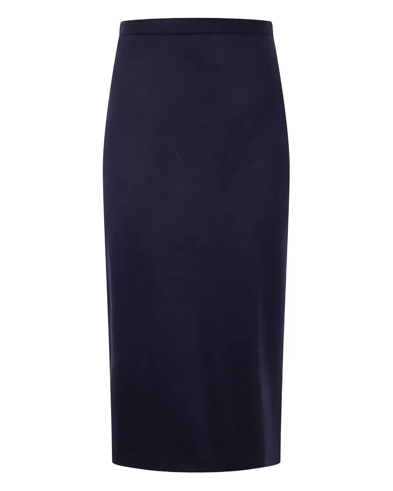 Harris Wharf London Women Midi Skirt Superfine Merino Blue