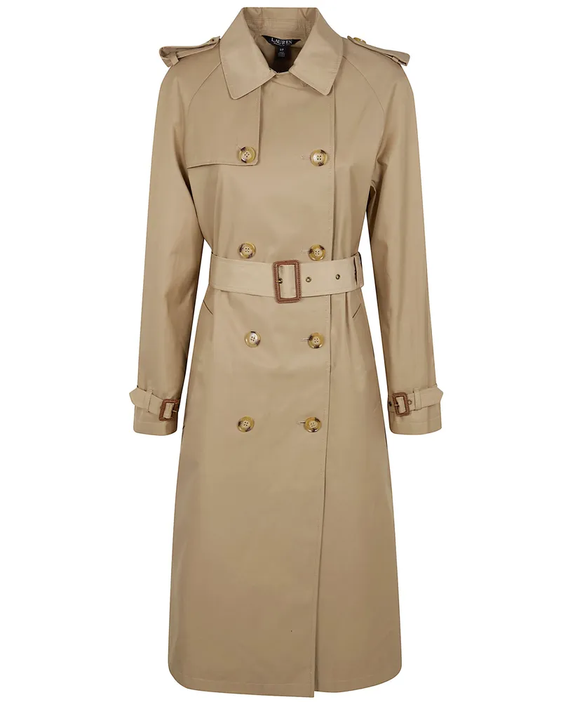 Ralph Lauren Belted Double Breasted W Ns44 Lined Coat Beige