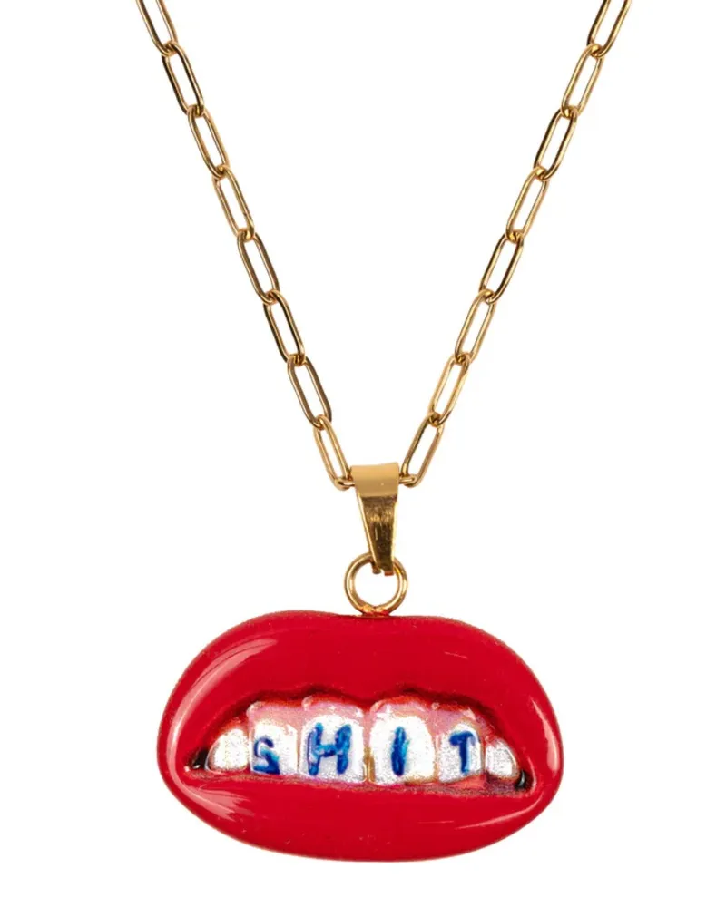 Seletti Toiletpaper Shit" Pendant Necklace Stainless Steel Mm 25 Multi