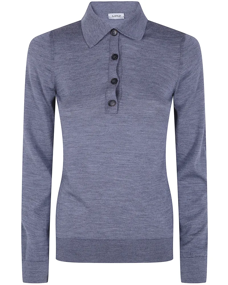 MRZ Sweater Wool 100% Virgin Wool "Long Sleeves Polo Neck Gray
