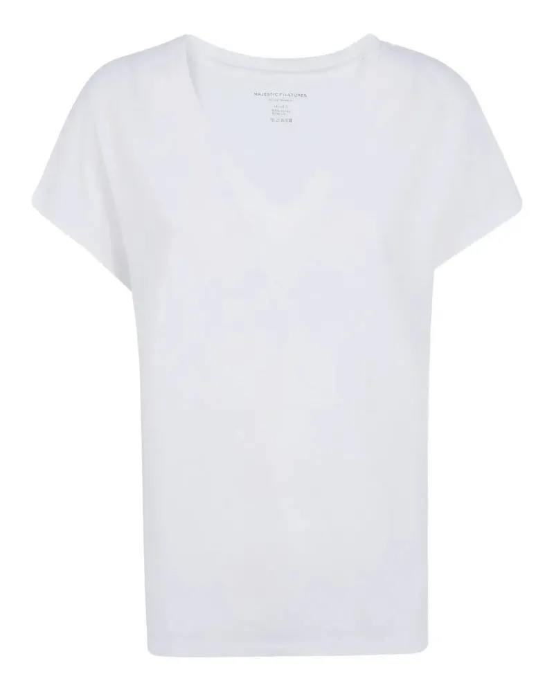Majestic V-Neck T-Shirt White