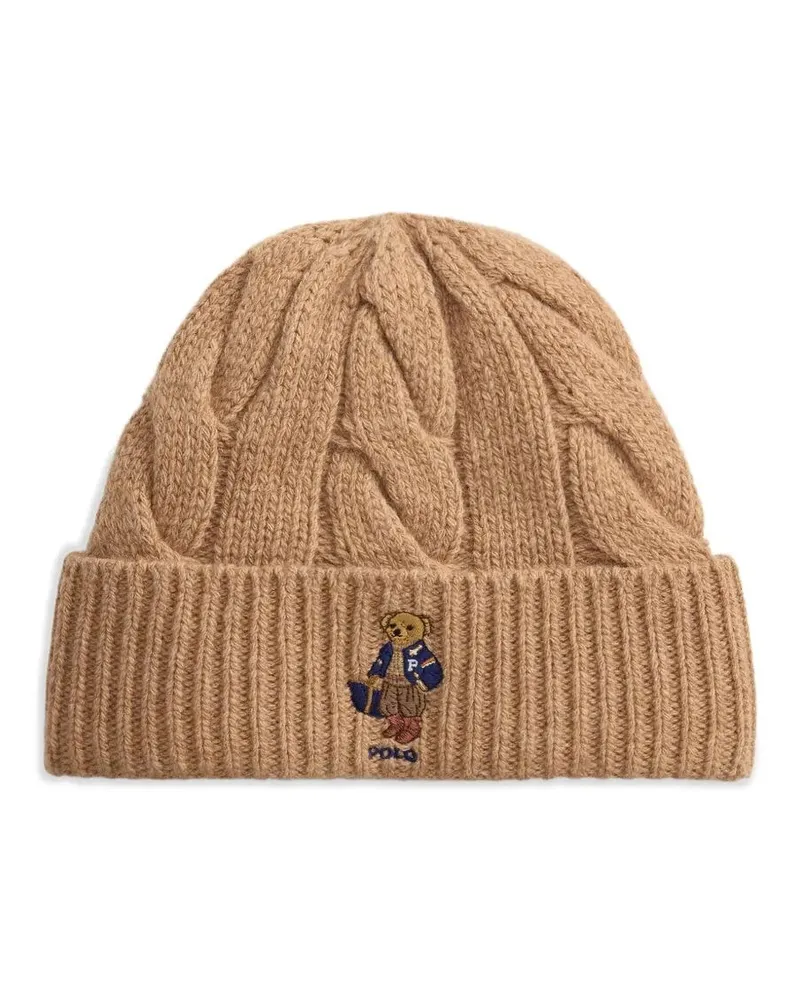 Ralph Lauren Hat Knit Bear "Polo Ralph Lauren Beige