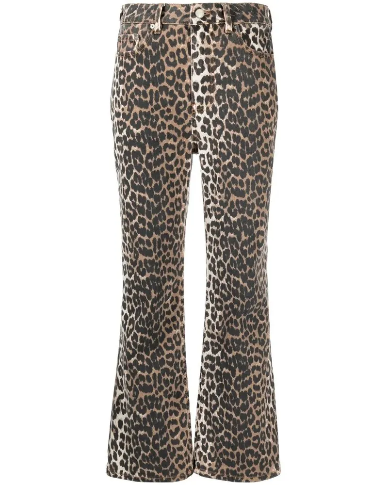 Ganni Jeans Cropped Brown